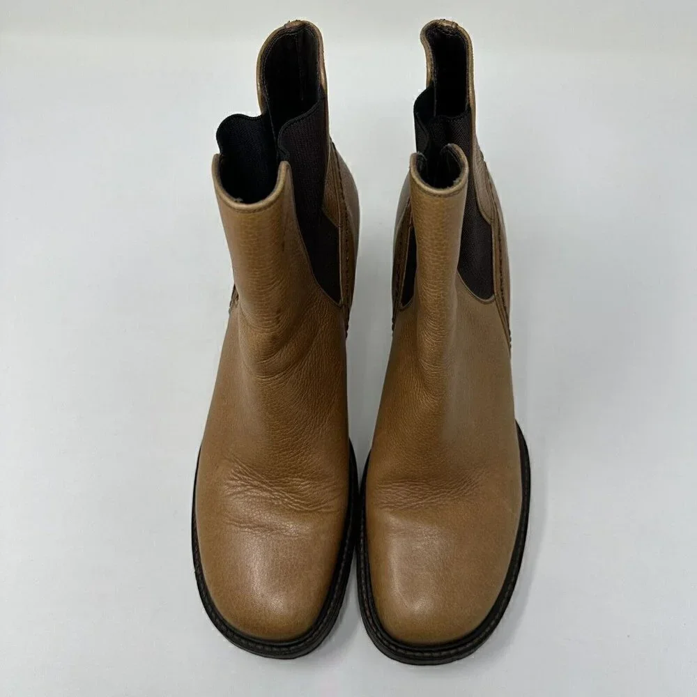 Cole Haan Country Square Toe Brown Ankle Boots Vibram‎ Size 8.5